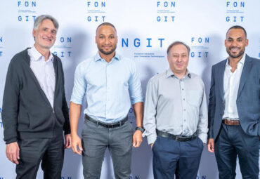 The Kylys Aesthetics team (from left to right): Dr. Alexandre Porcello (CTO), Dr. Olivier Jordan (CSO), Bryan Porcello, CFA (CEO) and Prof. Eric Allémann (Scientific Advisor) | © Fongit
